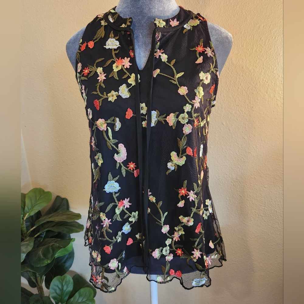 Chenault Black Embroidered Blouse